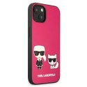 Etui Karl Lagerfeld Ikonik Karl&Choupette na iPhone 13 - fuksjowe