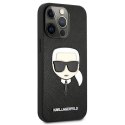 Etui Karl Lagerfeld Saffiano Ikonik Karl's Head na iPhone 13 Pro / iPhone 13 - czarne