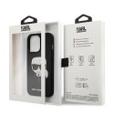 Etui Karl Lagerfeld Saffiano Ikonik Karl's Head na iPhone 13 Pro / iPhone 13 - czarne