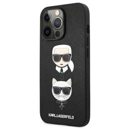 Etui Karl Lagerfeld Saffiano Karl&Choupette na iPhone 13 Pro / iPhone 13 - czarne