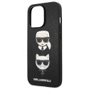 Etui Karl Lagerfeld Saffiano Karl&Choupette na iPhone 13 Pro / iPhone 13 - czarne