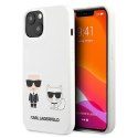 Etui Karl Lagerfeld Silicone Karl & Choupette na iPhone 13 mini - białe