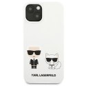 Etui Karl Lagerfeld Silicone Karl & Choupette na iPhone 13 mini - białe