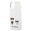 Etui Karl Lagerfeld Silicone Karl & Choupette na iPhone 13 mini - białe