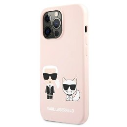 Etui Karl Lagerfeld Silicone Karl&Choupette na iPhone 13 Pro Max - jasnoróżowe