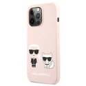 Etui Karl Lagerfeld Silicone Karl&Choupette na iPhone 13 Pro / iPhone 13 - jasnoróżowe