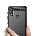 Carbon Case elastyczne etui pokrowiec Motorola Moto E7i Power czarny