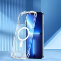 Joyroom Magnetic Defender magnetyczne etui do iPhone 13 Pro pancerny pokrowiec z haczykami podstawką przezroczysty (kompatybilne