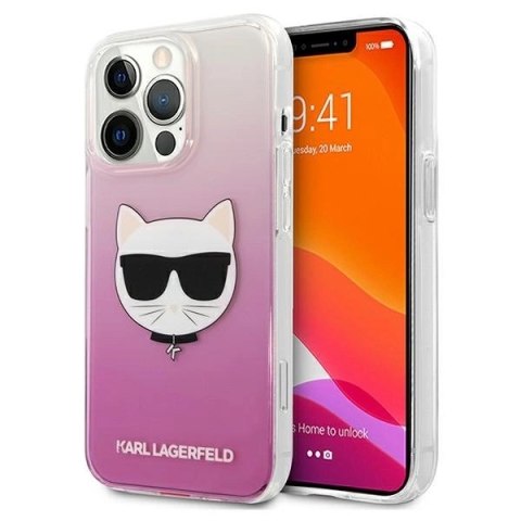 Etui Karl Lagerfeld Choupette Head na iPhone 13 Pro Max - różowe