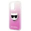 Etui Karl Lagerfeld Choupette Head na iPhone 13 Pro Max - różowe