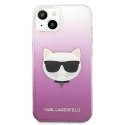 Etui Karl Lagerfeld Choupette Head na iPhone 13 mini - różowe