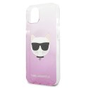 Etui Karl Lagerfeld Choupette Head na iPhone 13 mini - różowe