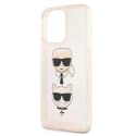 Etui Karl Lagerfeld Glitter Karl's & Choupette Head na iPhone 13 Pro / iPhone 13 - złote