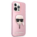 Etui Karl Lagerfeld Glitter Karl's Head na iPhone 13 Pro Max - różowe