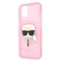 Etui Karl Lagerfeld Glitter Karl's Head na iPhone 13 mini - różowe