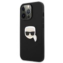 Etui Karl Lagerfeld Leather Ikonik Karl's Head Metal na iPhone 13 Pro / iPhone 13 - czarne