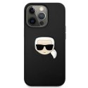 Etui Karl Lagerfeld Leather Ikonik Karl's Head Metal na iPhone 13 Pro / iPhone 13 - czarne