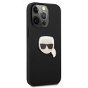 Etui Karl Lagerfeld Leather Ikonik Karl's Head Metal na iPhone 13 Pro / iPhone 13 - czarne