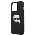 Etui Karl Lagerfeld Leather Ikonik Karl's Head Metal na iPhone 13 Pro / iPhone 13 - czarne