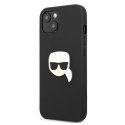 Etui Karl Lagerfeld Leather Ikonik Karl's Head Metal na iPhone 13 mini - czarne