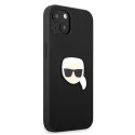 Etui Karl Lagerfeld Leather Ikonik Karl's Head Metal na iPhone 13 mini - czarne