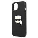 Etui Karl Lagerfeld Leather Ikonik Karl's Head Metal na iPhone 13 mini - czarne