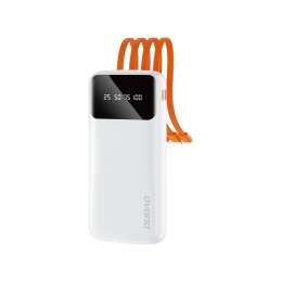 Dudao K6Pro uniwersalny powerbank 10000mAh z kablem USB, USB Typ C, Lightning biały (K6Pro-white)