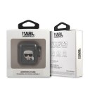 Etui Karl Lagerfeld Glitter Karl's Head na AirPods 1/2 - czarne