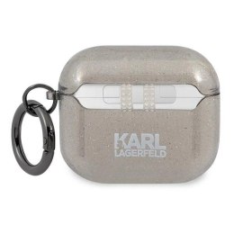 Etui Karl Lagerfeld Glitter Karl's Head na AirPods 3 - czarne