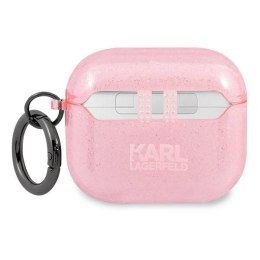 Etui Karl Lagerfeld Glitter Karl's Head na AirPods 3 - różowe