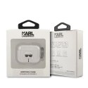 Etui Karl Lagerfeld Glitter Karl's Head na AirPods 3 - srebrne