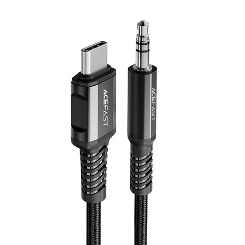 Acefast kabel audio USB Typ C - 3,5mm mini jack (męski) 1,2m, AUX czarny (C1-08 black)