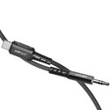 Acefast kabel audio USB Typ C - 3,5mm mini jack (męski) 1,2m, AUX czarny (C1-08 black)