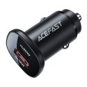 Acefast ładowarka samochodowa 38W USB Typ C / USB, PPS, Power Delivery, Quick Charge 3.0, AFC, FCP czarny (B1 black)