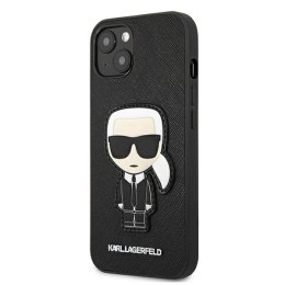 Etui Karl Lagerfeld Saffiano Ikonik Karl's Patch na iPhone 13 mini - czarne