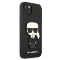 Etui Karl Lagerfeld Saffiano Ikonik Karl's Patch na iPhone 13 mini - czarne