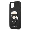 Etui Karl Lagerfeld Saffiano Ikonik Karl's Patch na iPhone 13 mini - czarne