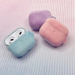 Kingxbar Plush Pods Case etui do AirPods 3 pluszowa obudowa pokrowiec na słuchawki niebieski