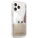 Etui Karl Lagerfeld Liquid Glitter Peek-A-Boo na iPhone 13 Pro Max - różowe