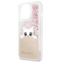 Etui Karl Lagerfeld Liquid Glitter Peek-A-Boo na iPhone 13 Pro Max - różowe