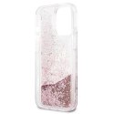 Etui Karl Lagerfeld Liquid Glitter Peek-A-Boo na iPhone 13 Pro Max - różowe