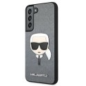 Etui Karl Lagerfeld Saffiano Ikonik Karl's Head na Samsung Galaxy S22+ - srebrne