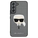 Etui Karl Lagerfeld Saffiano Ikonik Karl's Head na Samsung Galaxy S22+ - srebrne