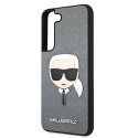 Etui Karl Lagerfeld Saffiano Ikonik Karl's Head na Samsung Galaxy S22+ - srebrne