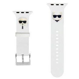 Karl Lagerfeld Pasek KLAWLSLCKW Apple Watch 42/44/45mm biały/white strap Silicone Karl & Choupette Heads