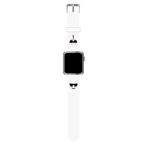 Pasek Karl Lagerfeld Pasek Silicone Karl & Choupette Heads na Apple Watch 38/40/41mm - biały