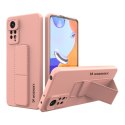 Wozinsky Kickstand Case silikonowe etui z podstawką etui Xiaomi Redmi Note 11 Pro różowe