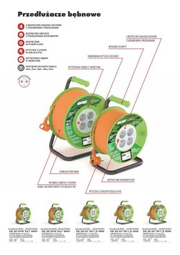 HSK DATA Przedłużacz bębnowy Acar M01803 50m pomarańczowy