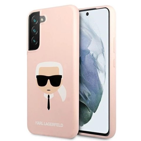 Etui Karl Lagerfeld Silicone Karl's Head na Samsung Galaxy S22+- różowe