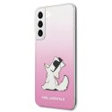 Etui Karl Lagerfeld Choupette Eat na Samsung Galaxy S22+ - różowe